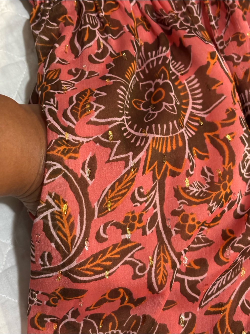 EUC Boden Paisley Tiered Smocked Maxi Dress with pockets Size 16/18 - Picture 13 of 13